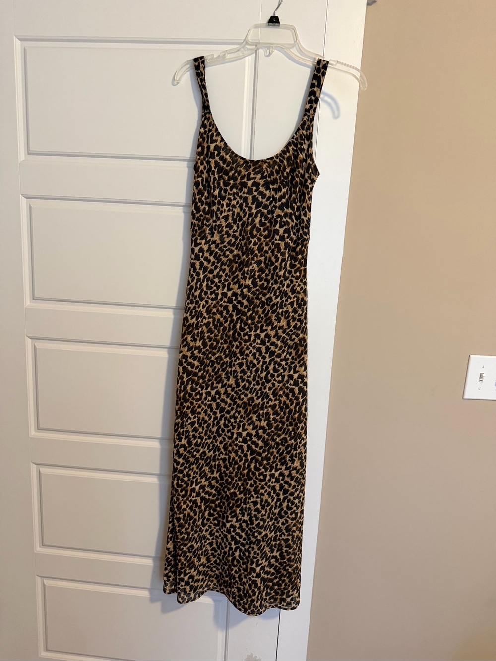 Mango Leopard Print Scoop Neck Maxi Dress - Brown/Black